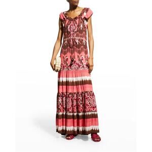 NWT Figue Gianna Embroidered Ruffle Tiered Maxi Dress Boho Flowy Sz XS